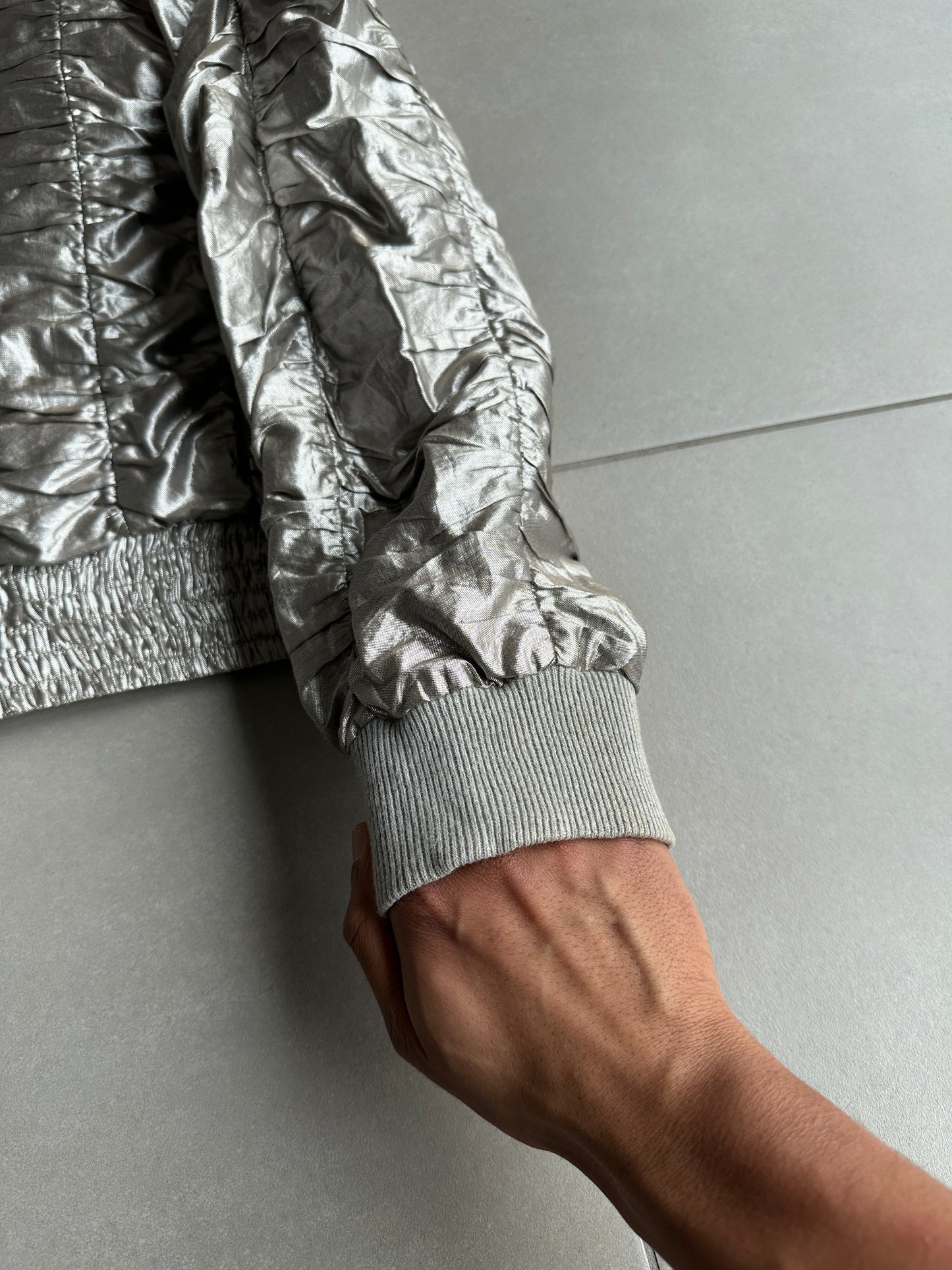 Dior Homme SS07 “We Look Good Together” silver pleated bomber