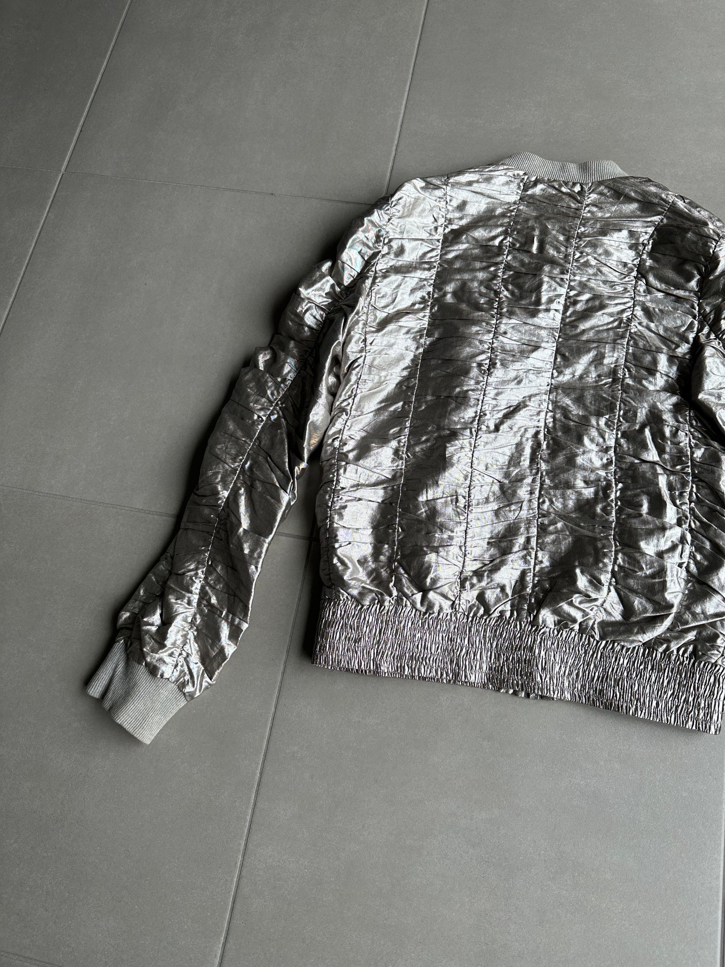 Dior Homme SS07 “We Look Good Together” silver pleated bomber