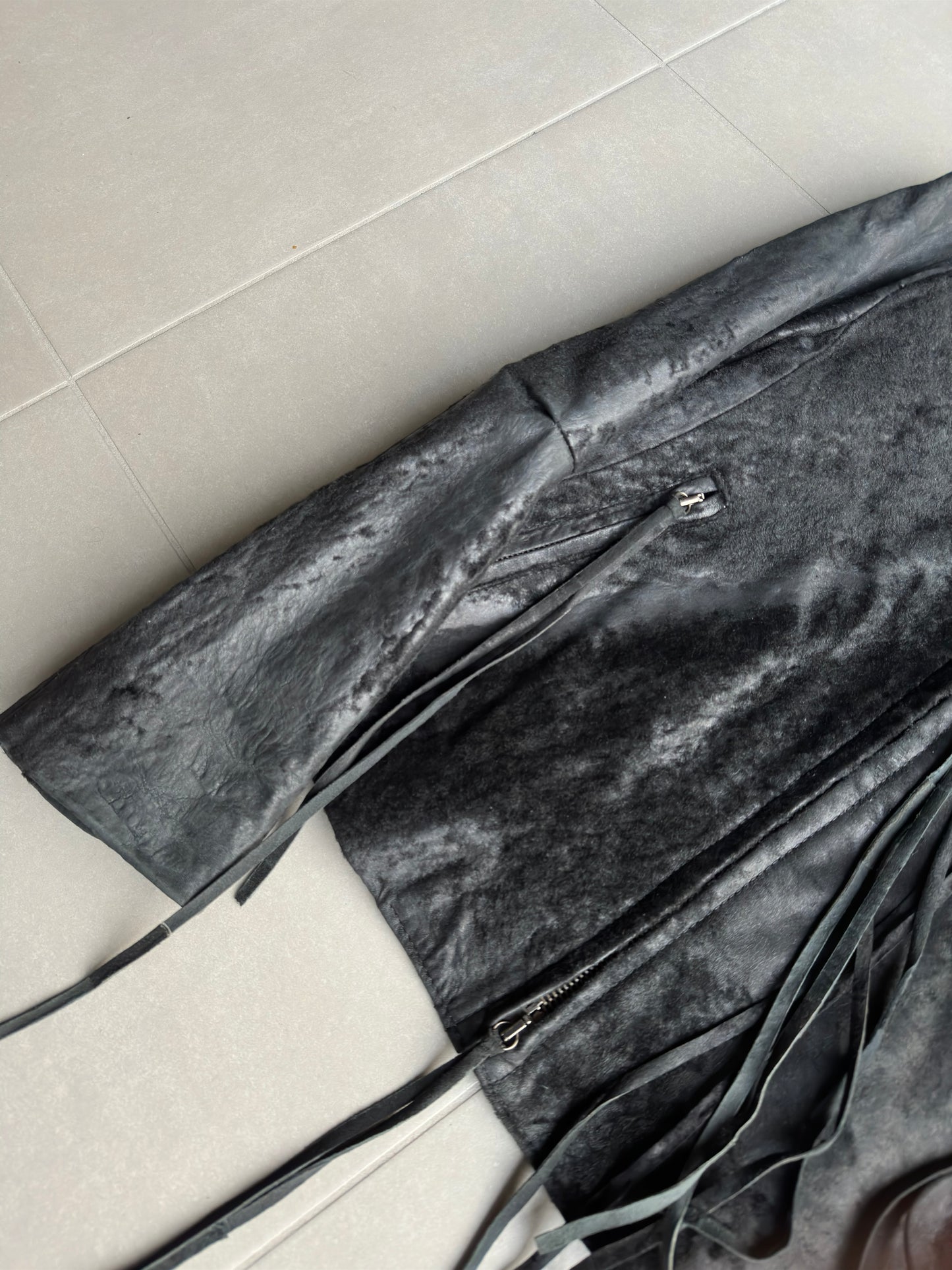 Ann Demeulemeester FW02 raw sheepskin jacket