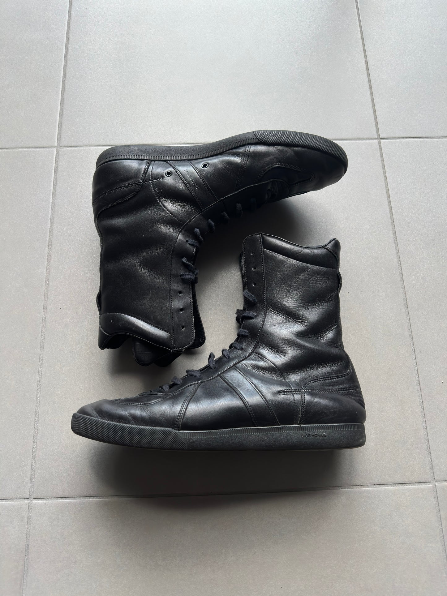 Dior AW03 “Luster” High-top boxer leather sneakers
