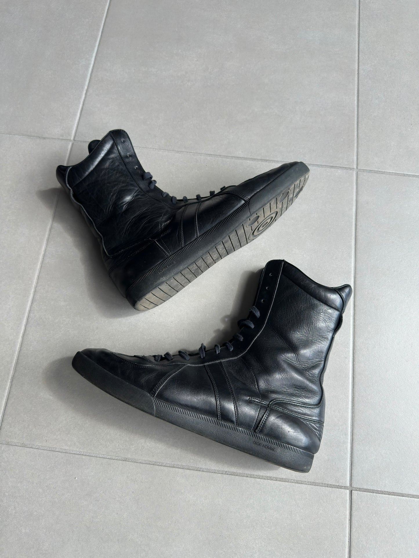 Dior AW03 “Luster” High-top boxer leather sneakers