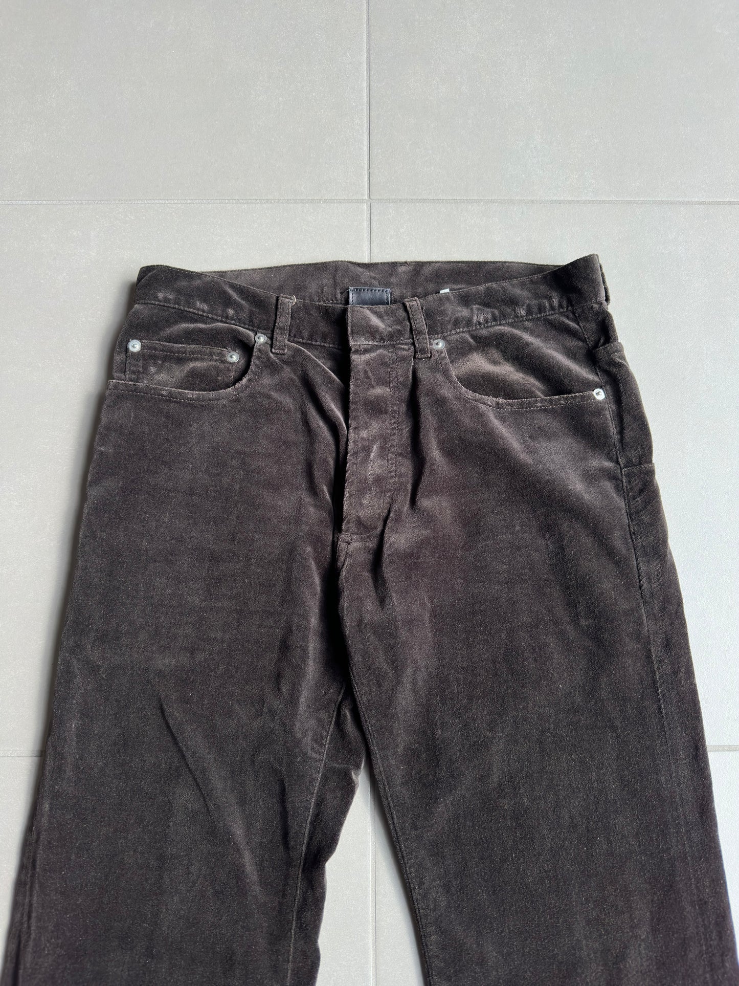 Dior Homme AW05 "in the morning" velvet bootcut trousers