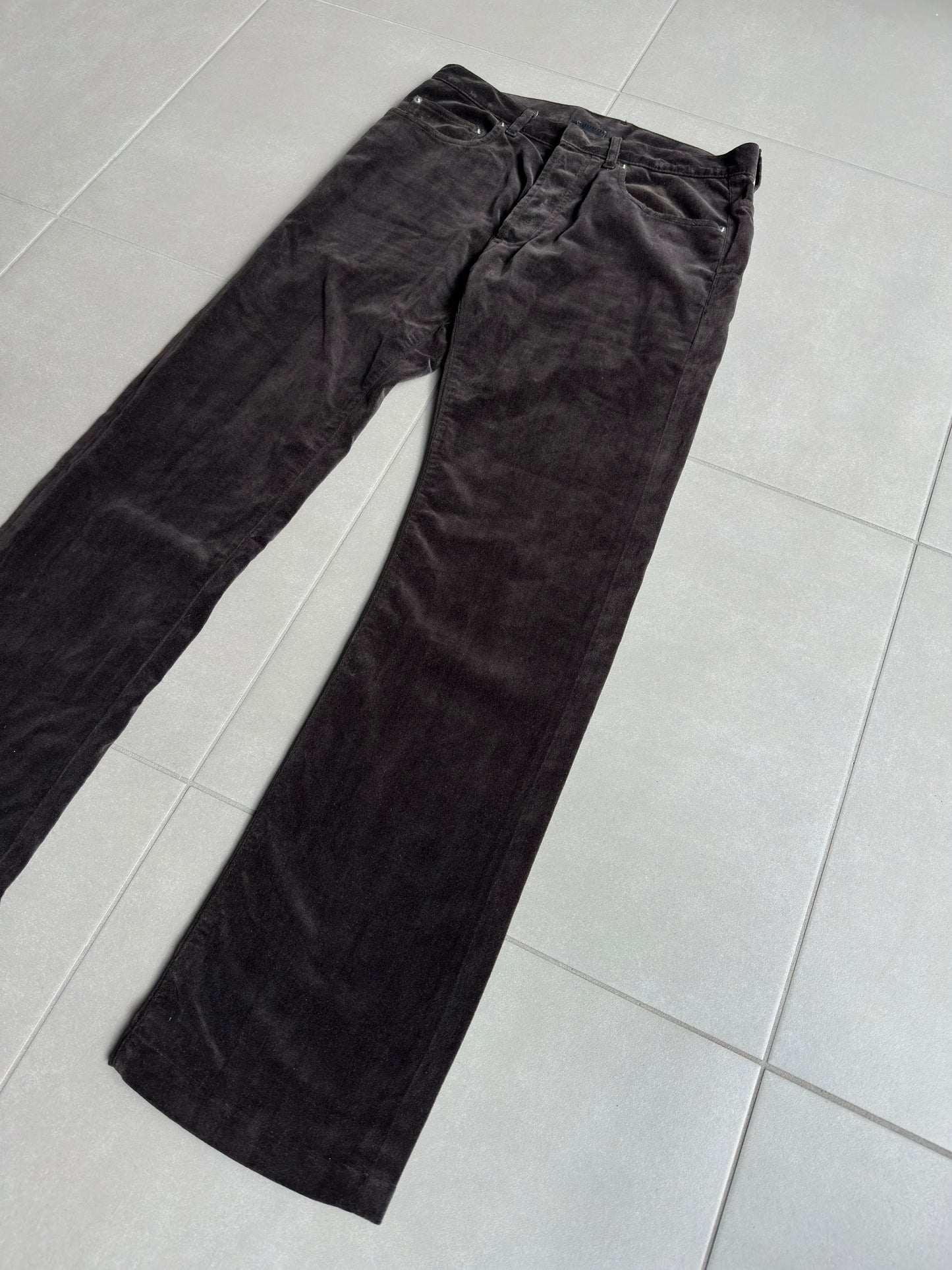 Dior Homme AW05 "in the morning" velvet bootcut trousers