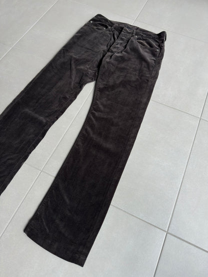 Dior Homme AW05 "in the morning" velvet bootcut trousers