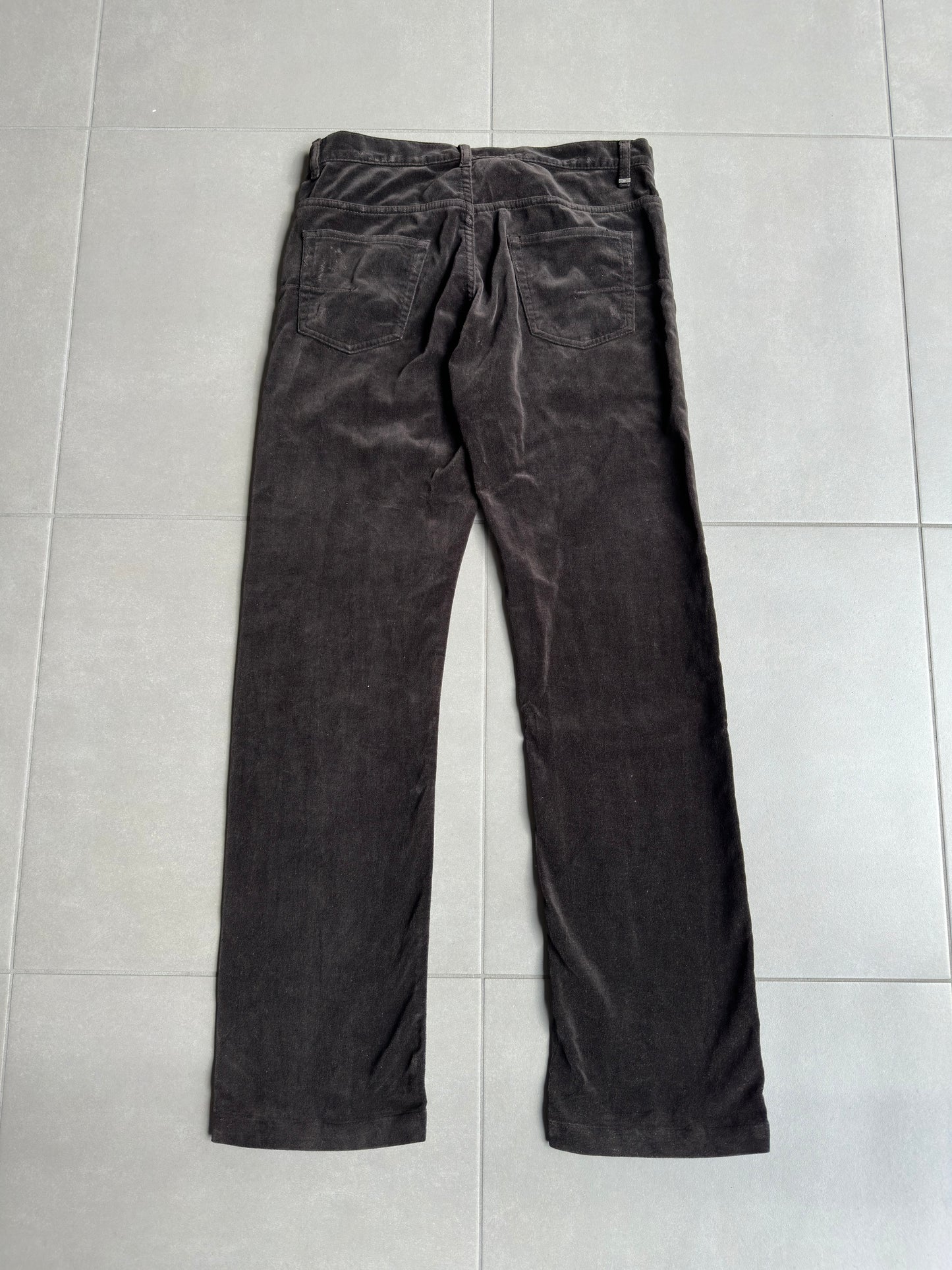 Dior Homme AW05 "in the morning" velvet bootcut trousers