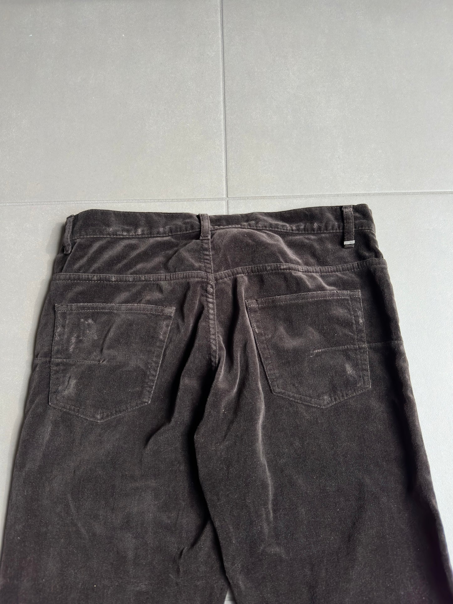 Dior Homme AW05 "in the morning" velvet bootcut trousers