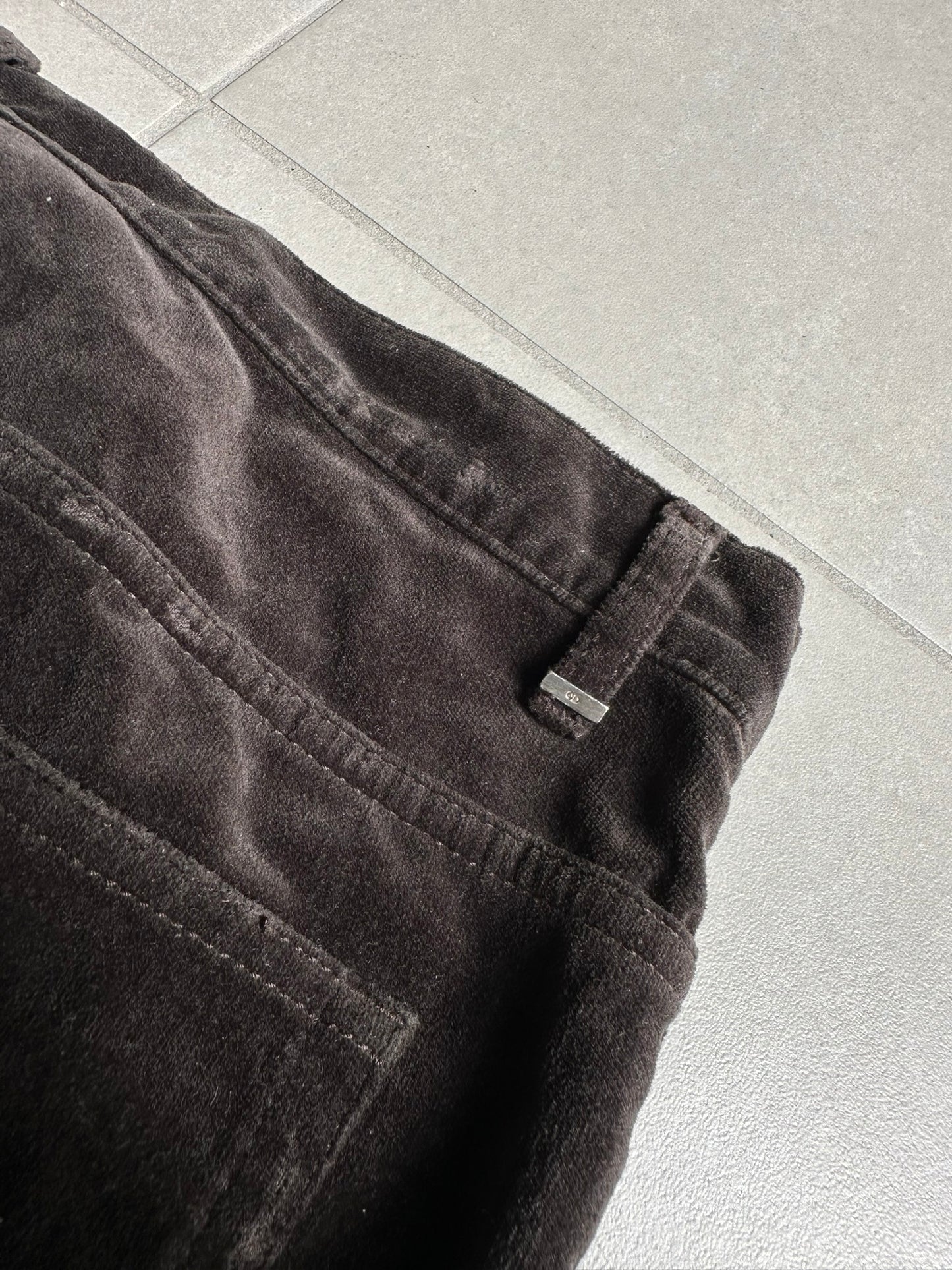 Dior Homme AW05 "in the morning" velvet bootcut trousers