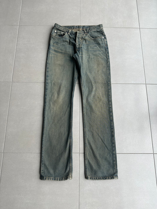 Helmut Lang vintage classic cut stained denim