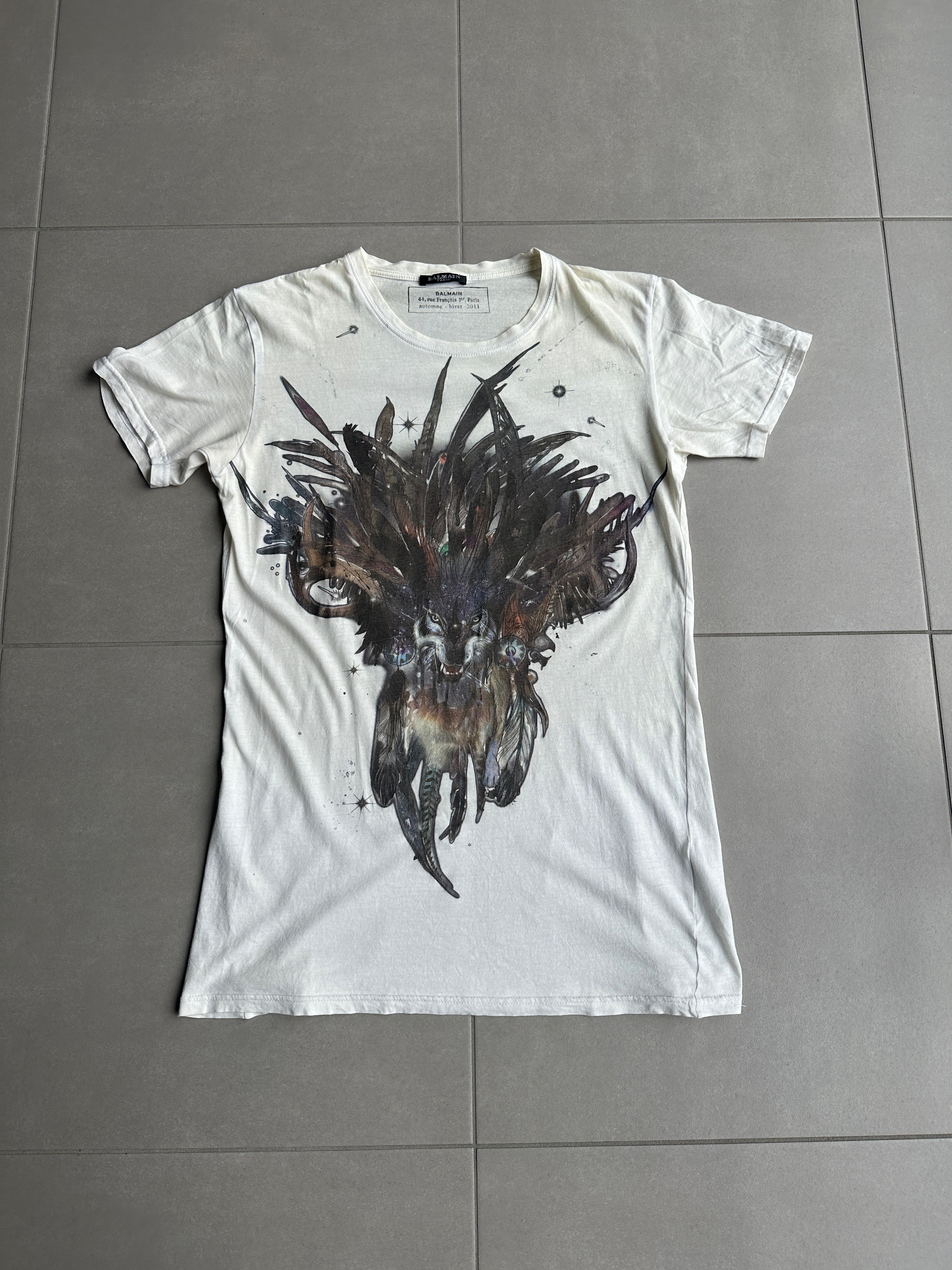 Balmain AW11 Tribal wolf t-shirt – zentemple
