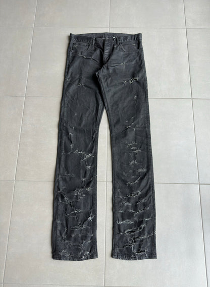 Dior Homme SS04 "Strip" distressed coated jeans