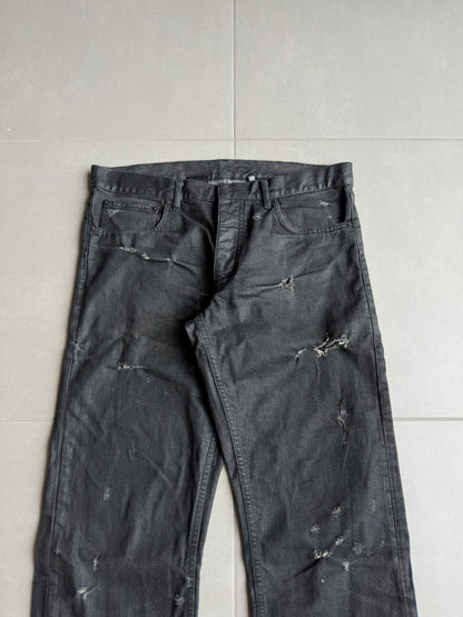 Dior Homme SS04 "Strip" distressed coated jeans