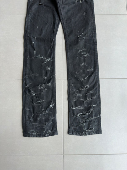 Dior Homme SS04 "Strip" distressed coated jeans