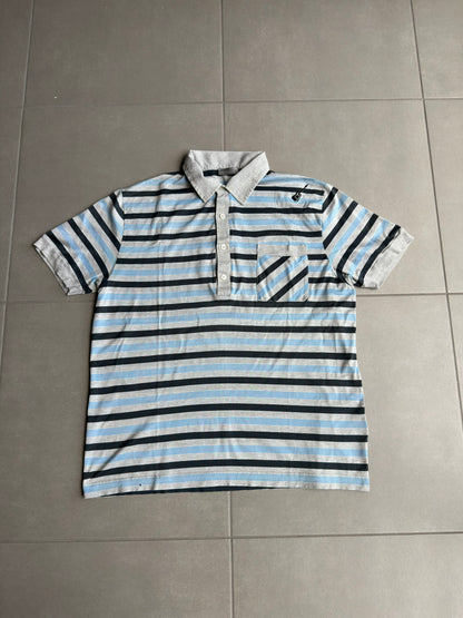 Dior Homme SS05 striped guitar motif polo shirt