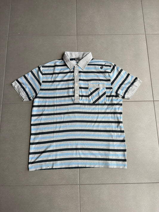 Dior Homme SS05 striped guitar motif polo shirt