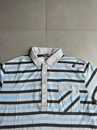 Dior Homme SS05 striped guitar motif polo shirt