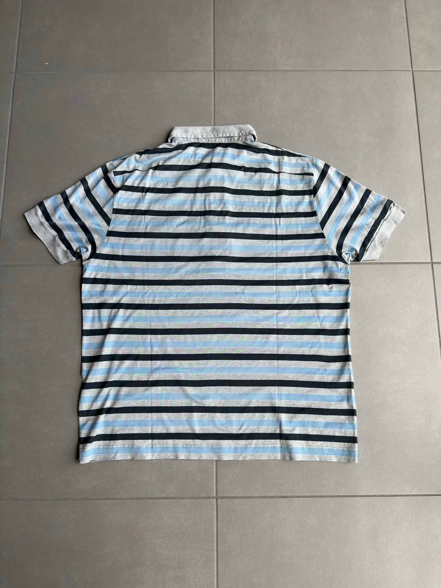 Dior Homme SS05 striped guitar motif polo shirt