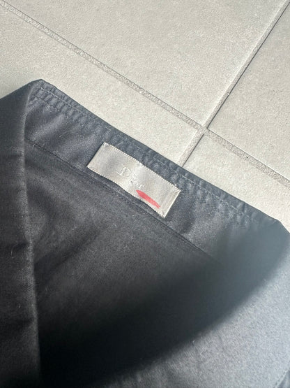 Dior Homme SS04 "Strip" shiny button up tail shirt