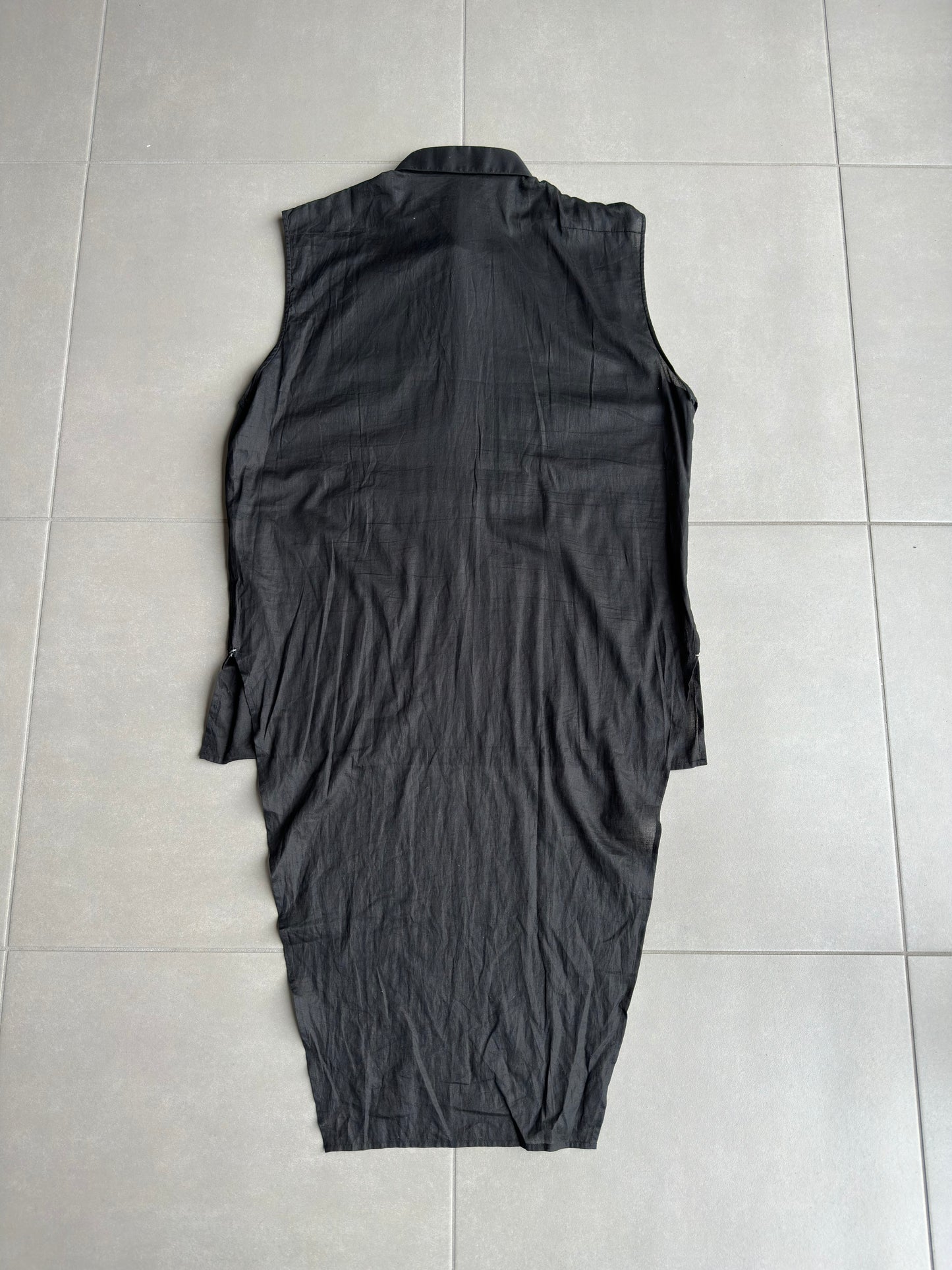 Dior Homme SS04 "Strip" shiny button up tail shirt