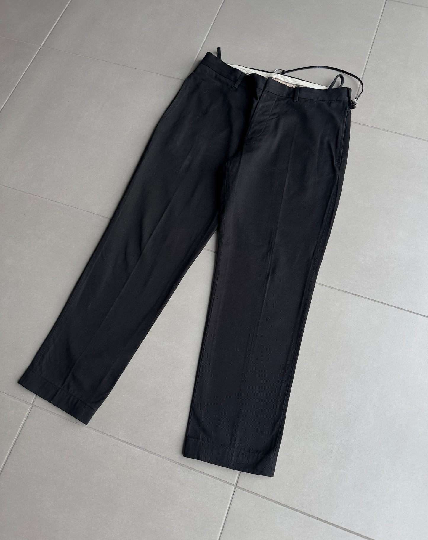 Helmut Lang Circa 2000 leather trim detail trousers