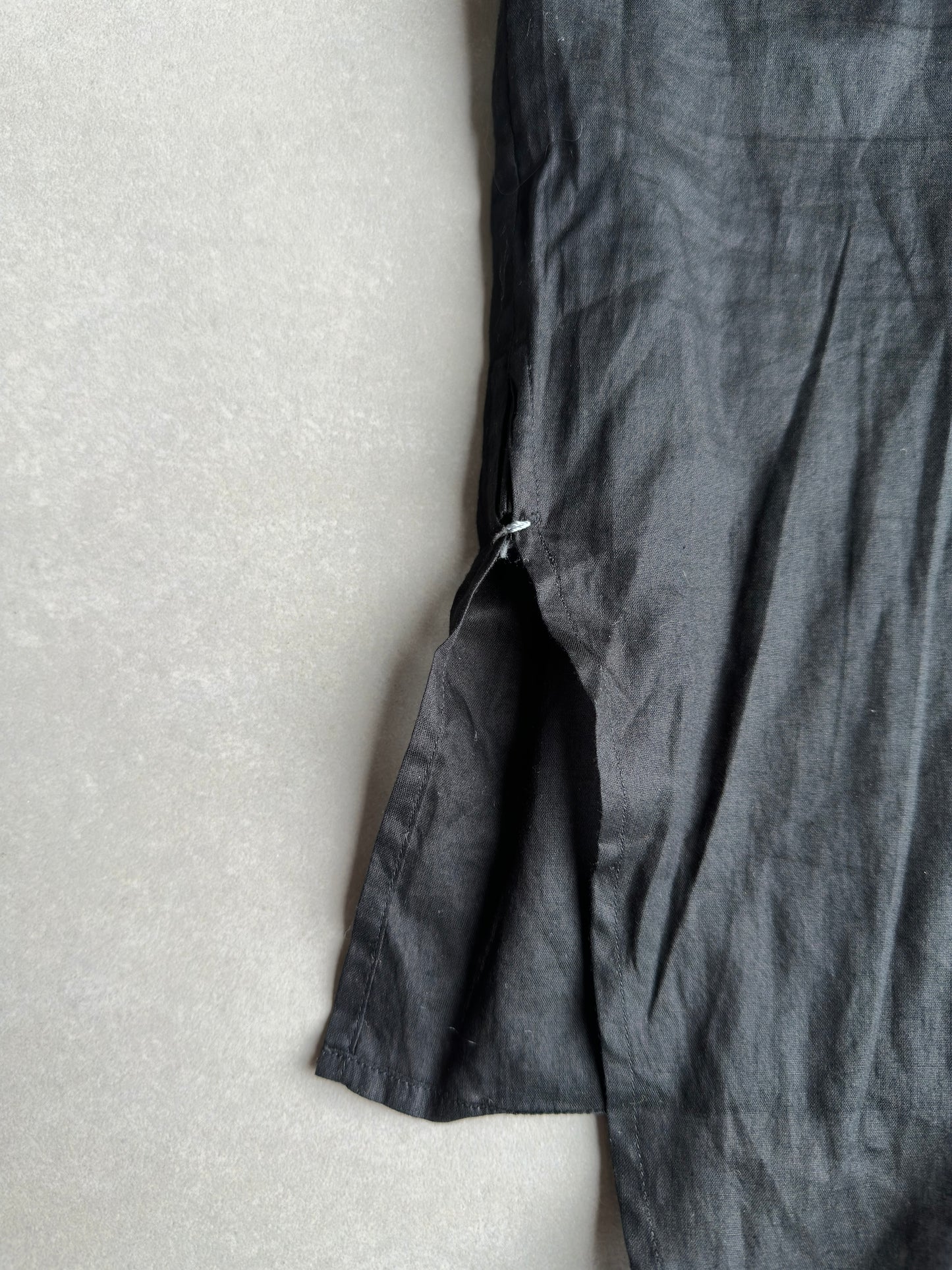 Dior Homme SS04 "Strip" shiny button up tail shirt