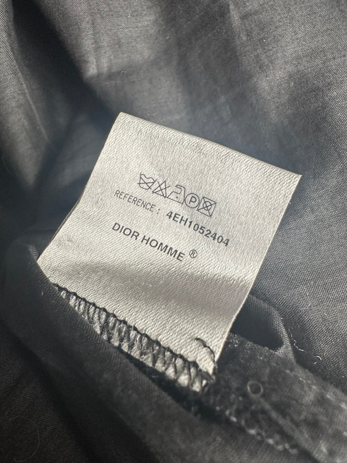 Dior Homme SS04 "Strip" shiny button up tail shirt