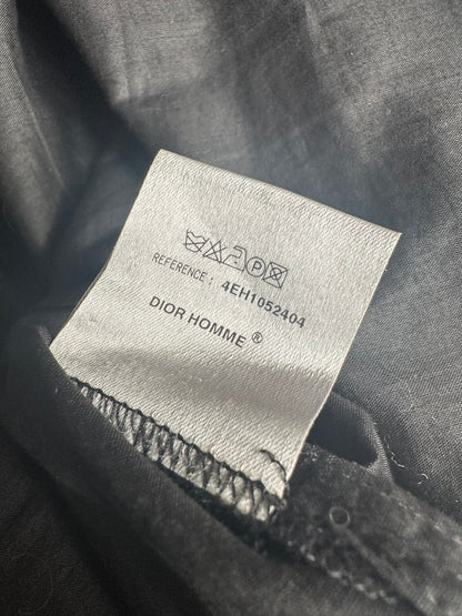 Dior Homme SS04 "Strip" shiny button up tail shirt