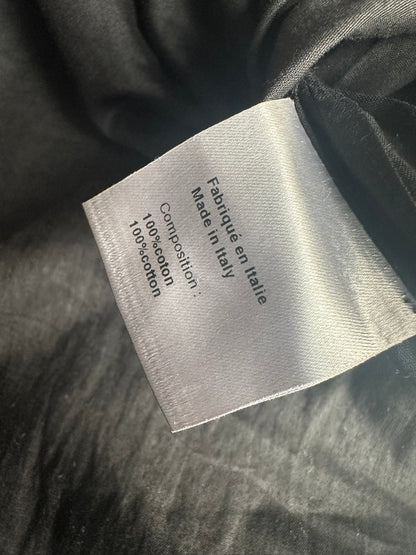 Dior Homme SS04 "Strip" shiny button up tail shirt