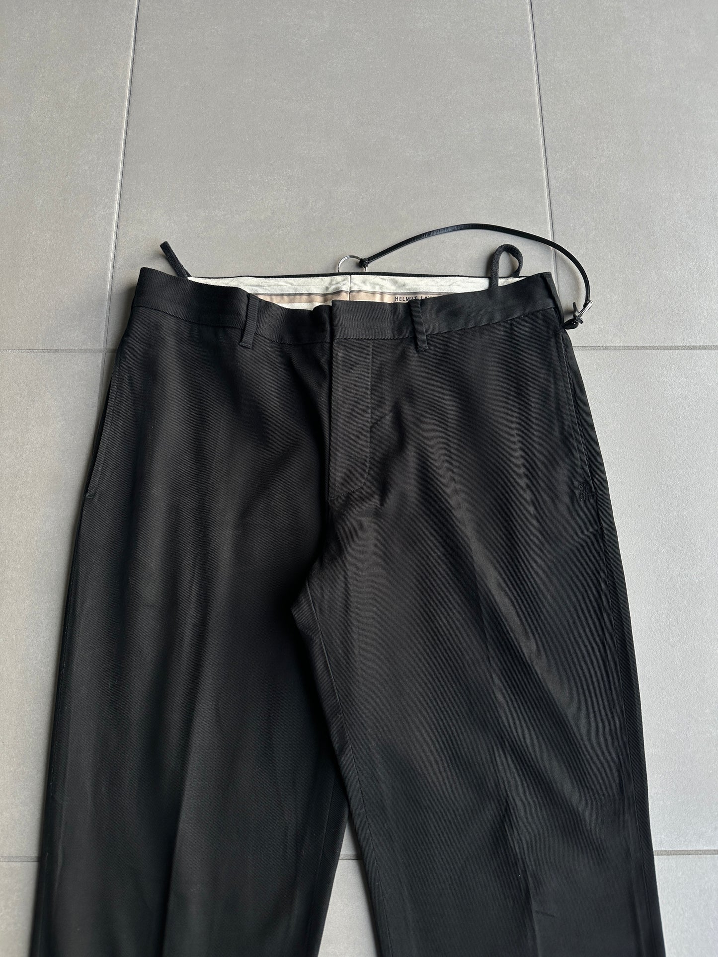 Helmut Lang Circa 2000 leather trim detail trousers