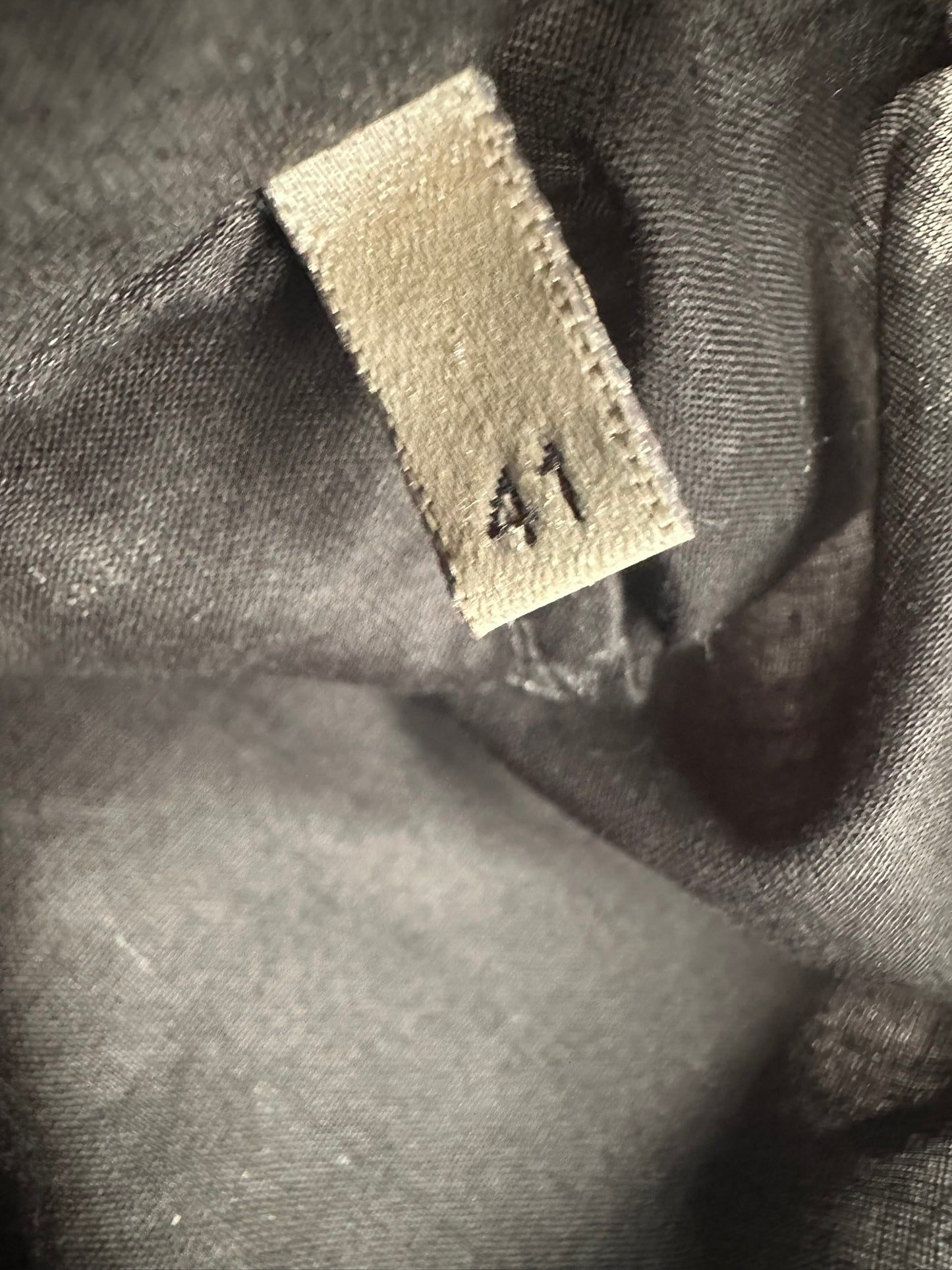 Dior Homme SS04 "Strip" shiny button up tail shirt