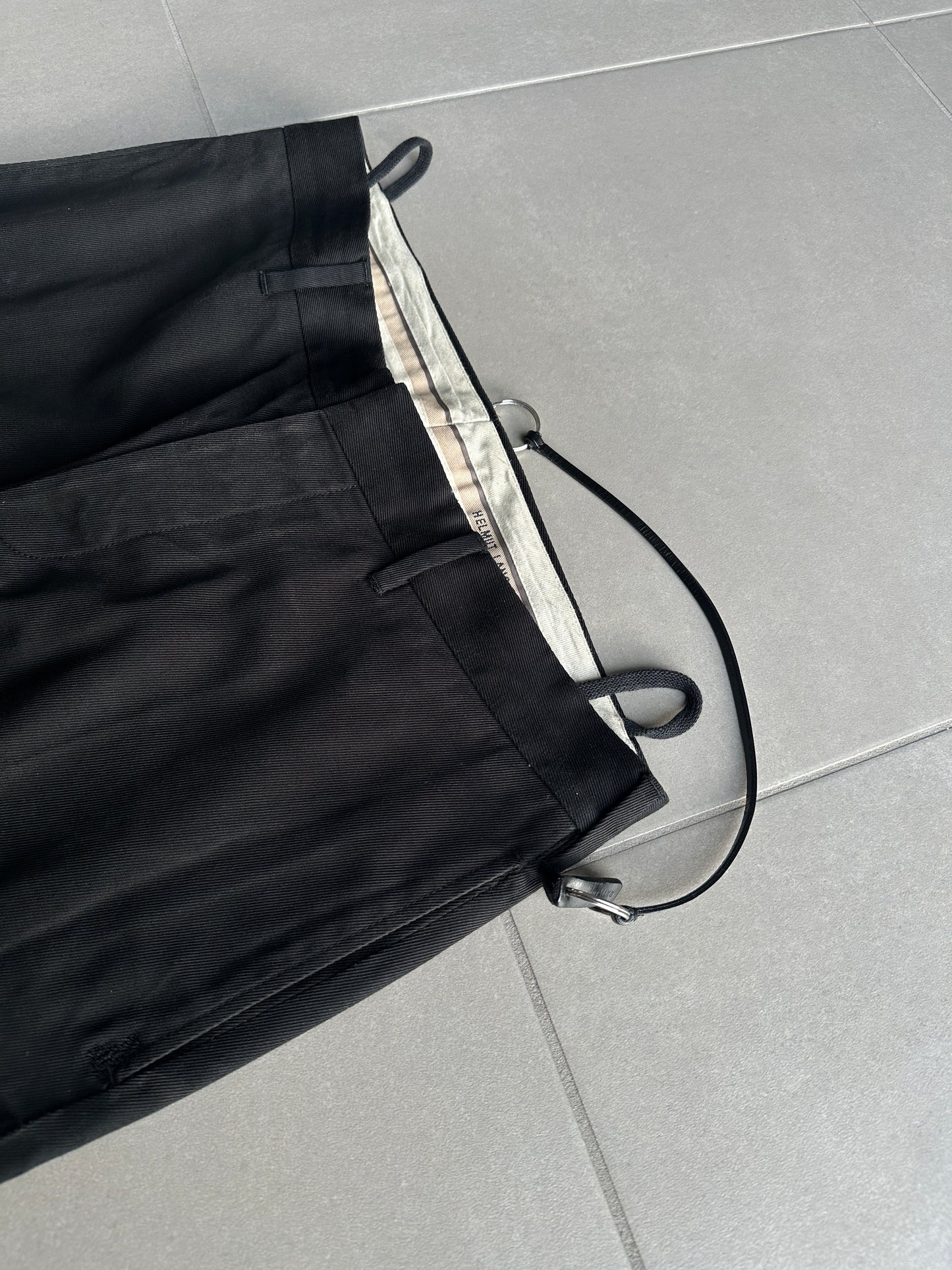 Helmut Lang Circa 2000 leather trim detail trousers