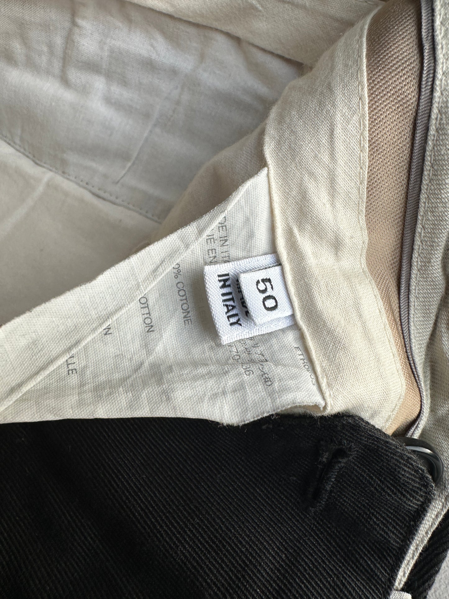 Helmut Lang Circa 2000 leather trim detail trousers