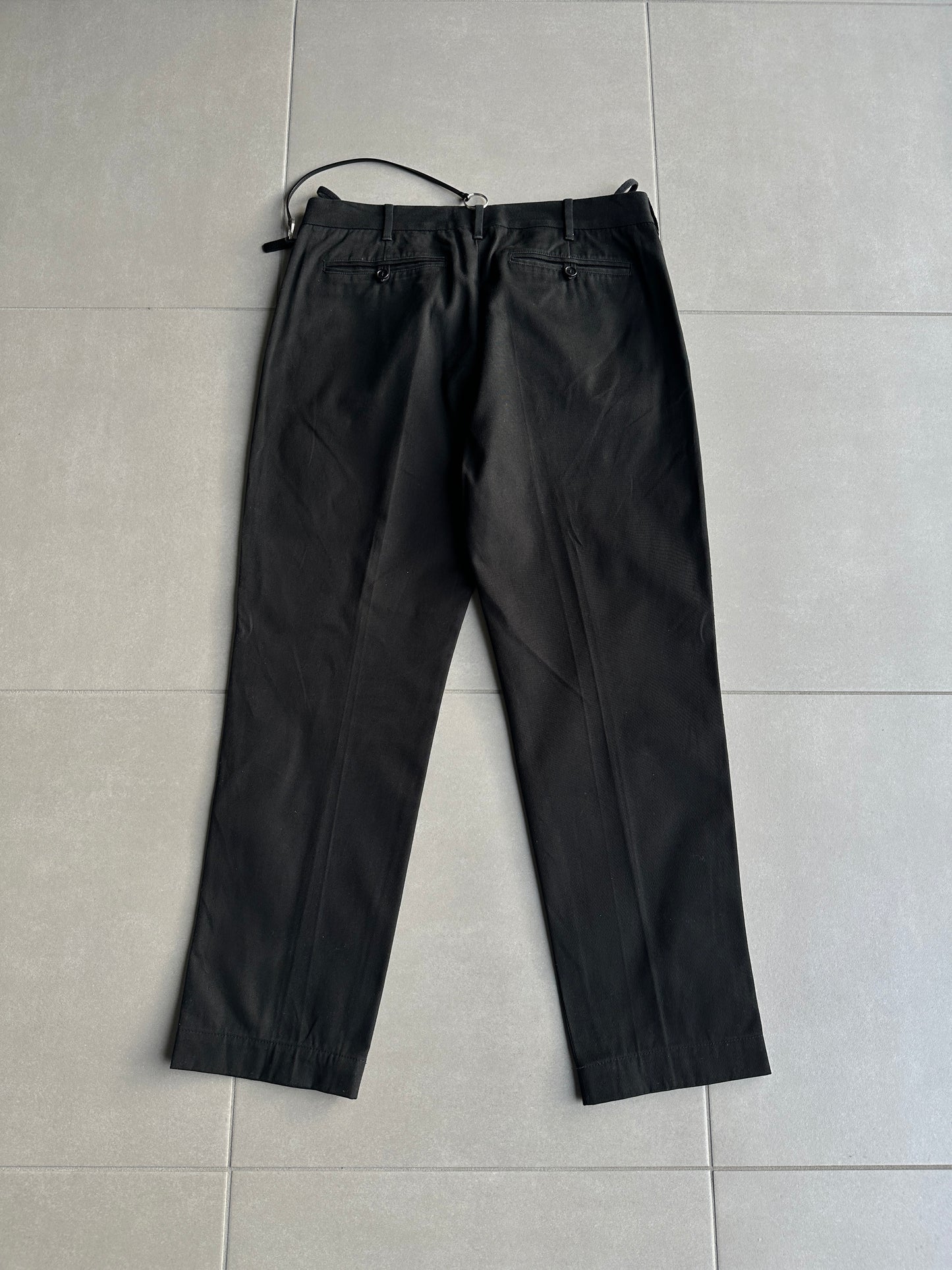 Helmut Lang Circa 2000 leather trim detail trousers