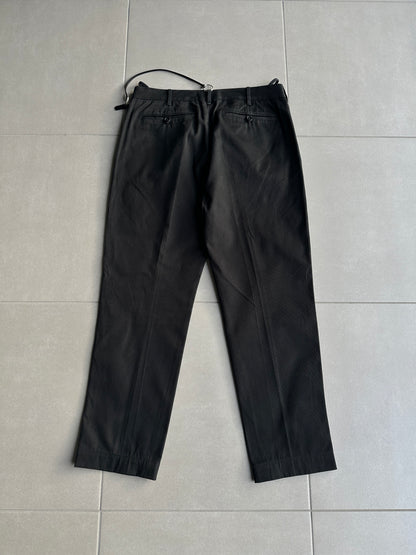 Helmut Lang Circa 2000 leather trim detail trousers