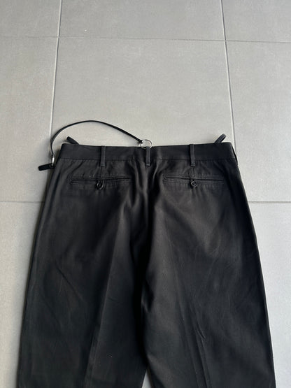 Helmut Lang Circa 2000 leather trim detail trousers