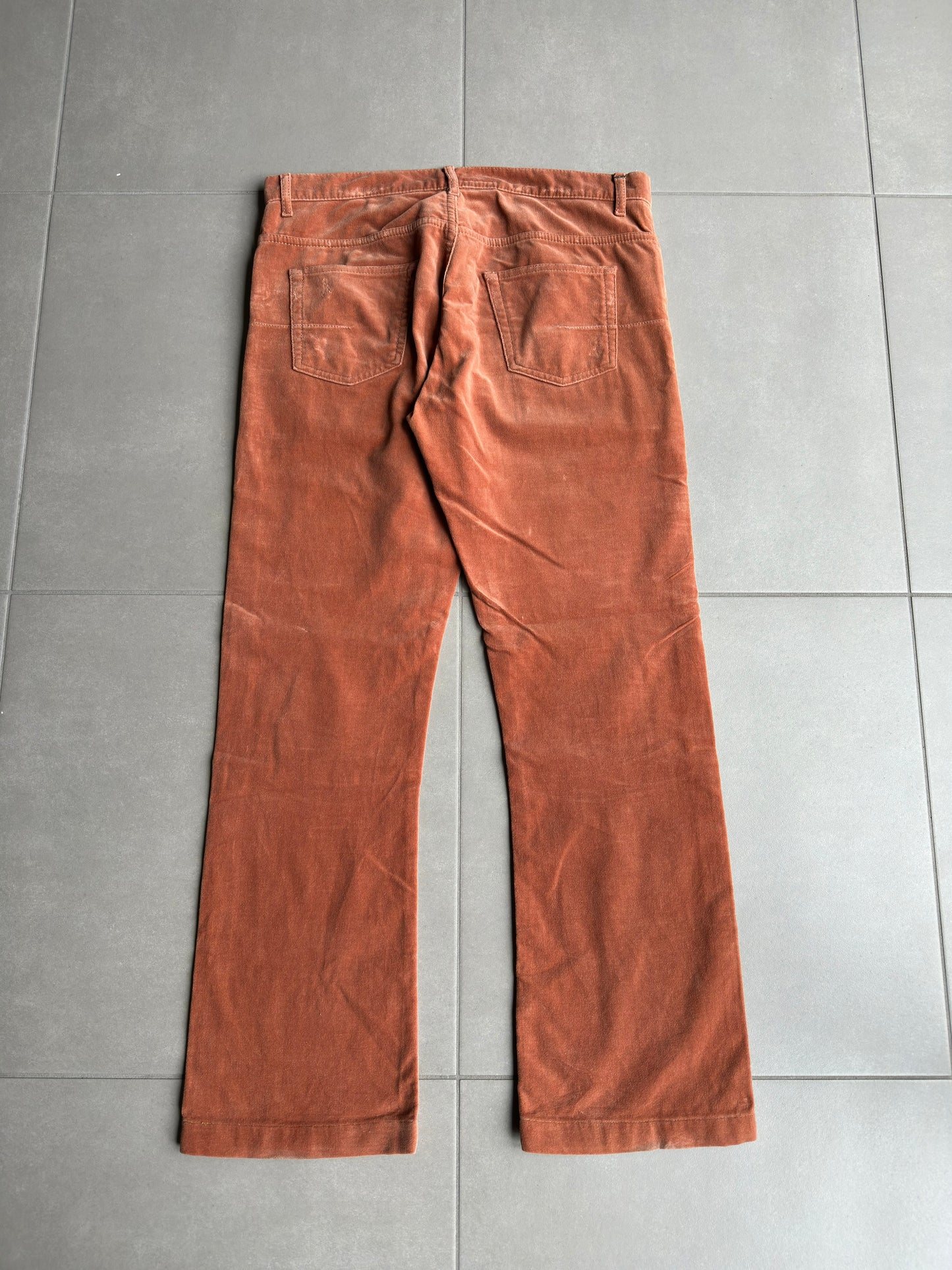 Dior Homme AW05 “In The Morning” velvet bootcut trousers