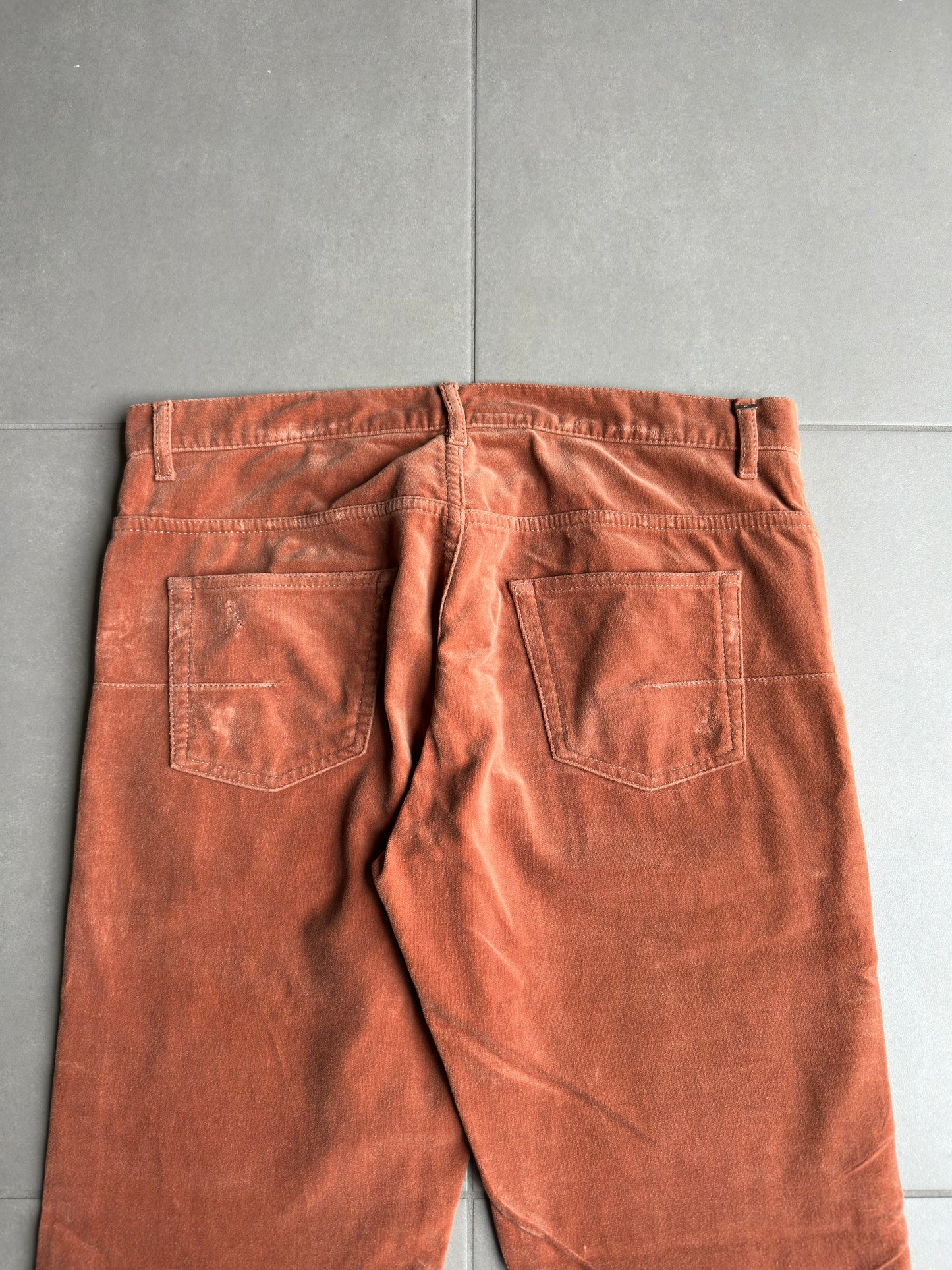 Dior Homme AW05 “In The Morning” velvet bootcut trousers