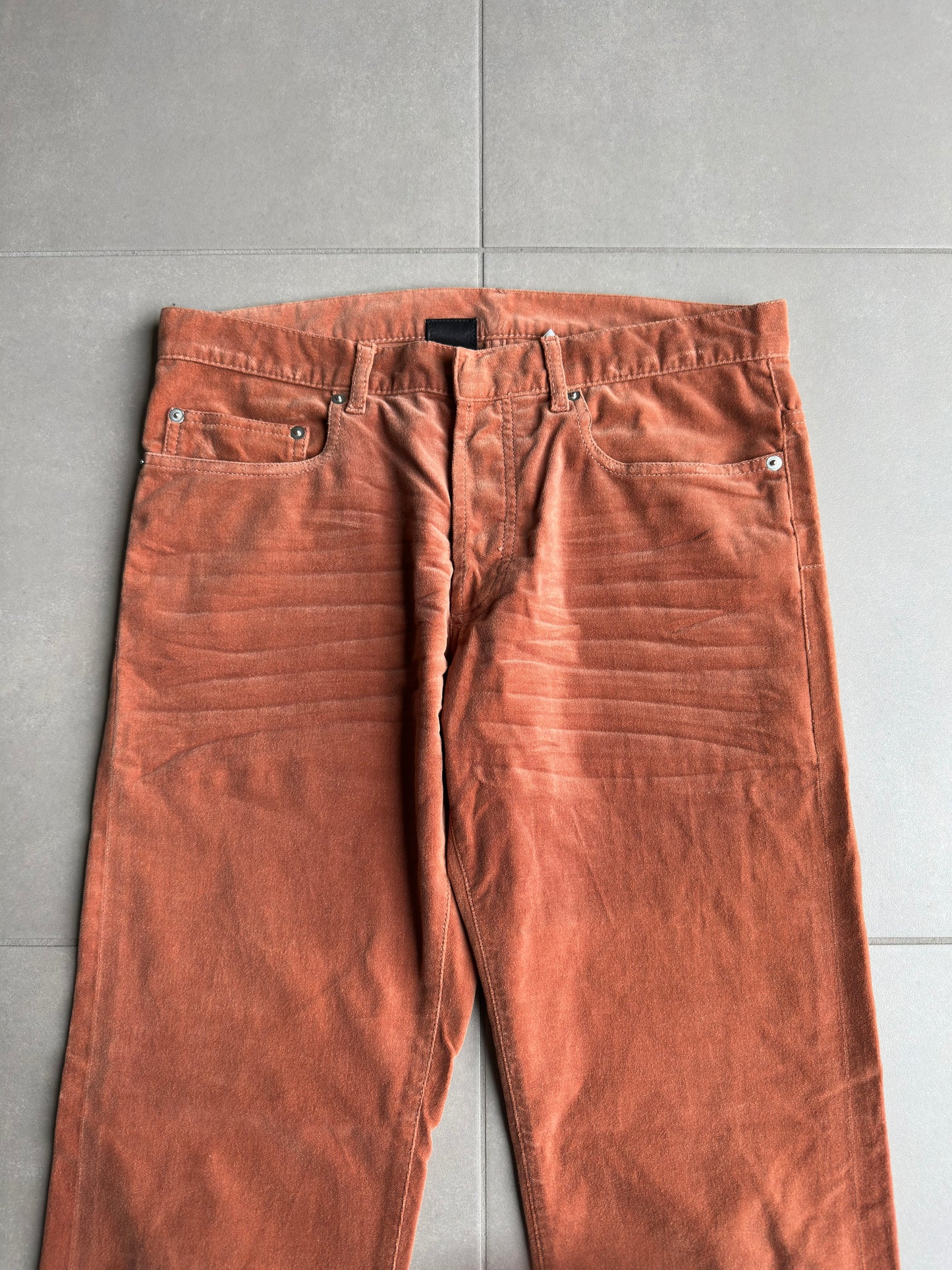 Dior Homme AW05 “In The Morning” velvet bootcut trousers