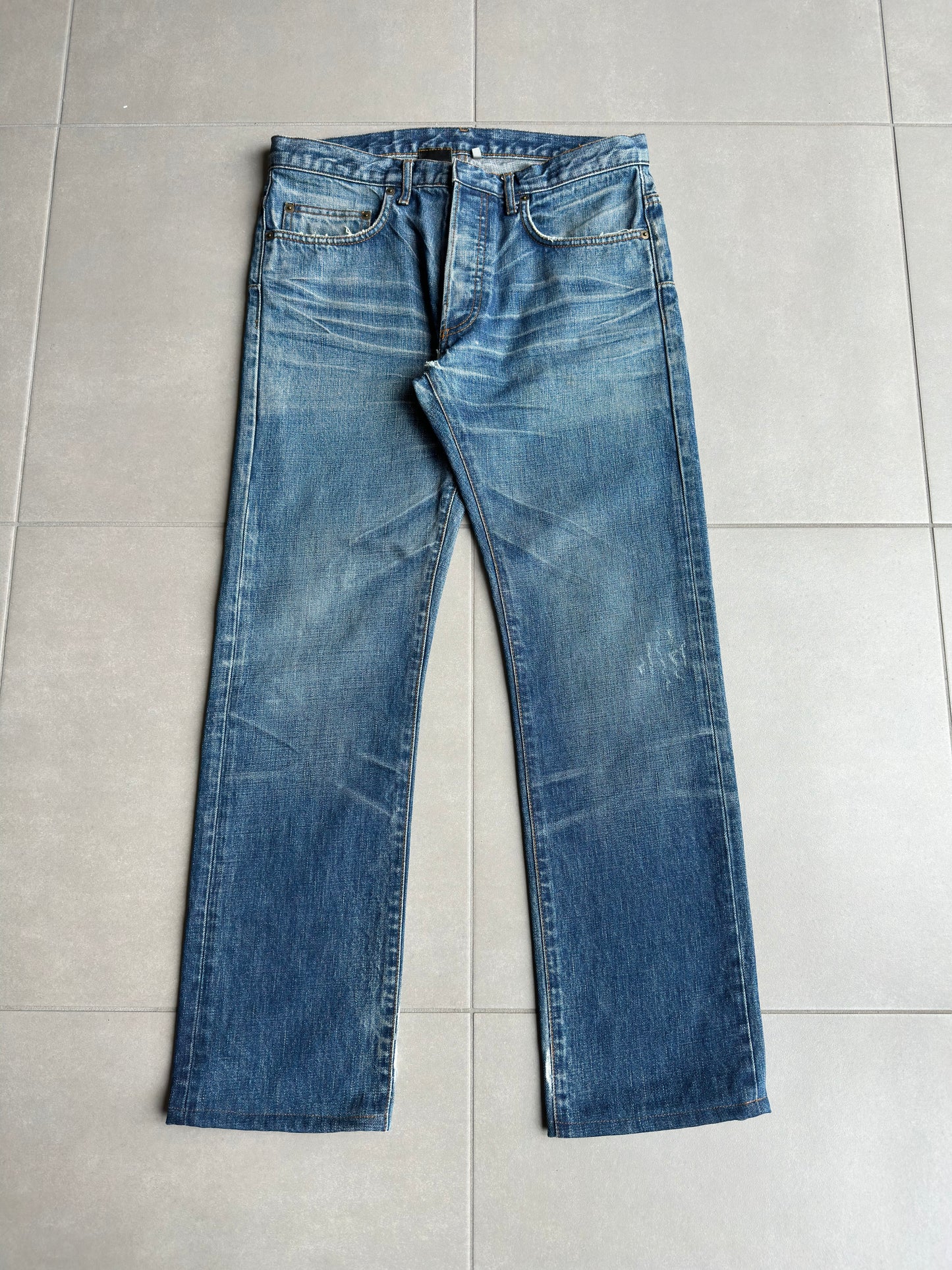 Dior Homme AW06 washed blue clawmark jeans