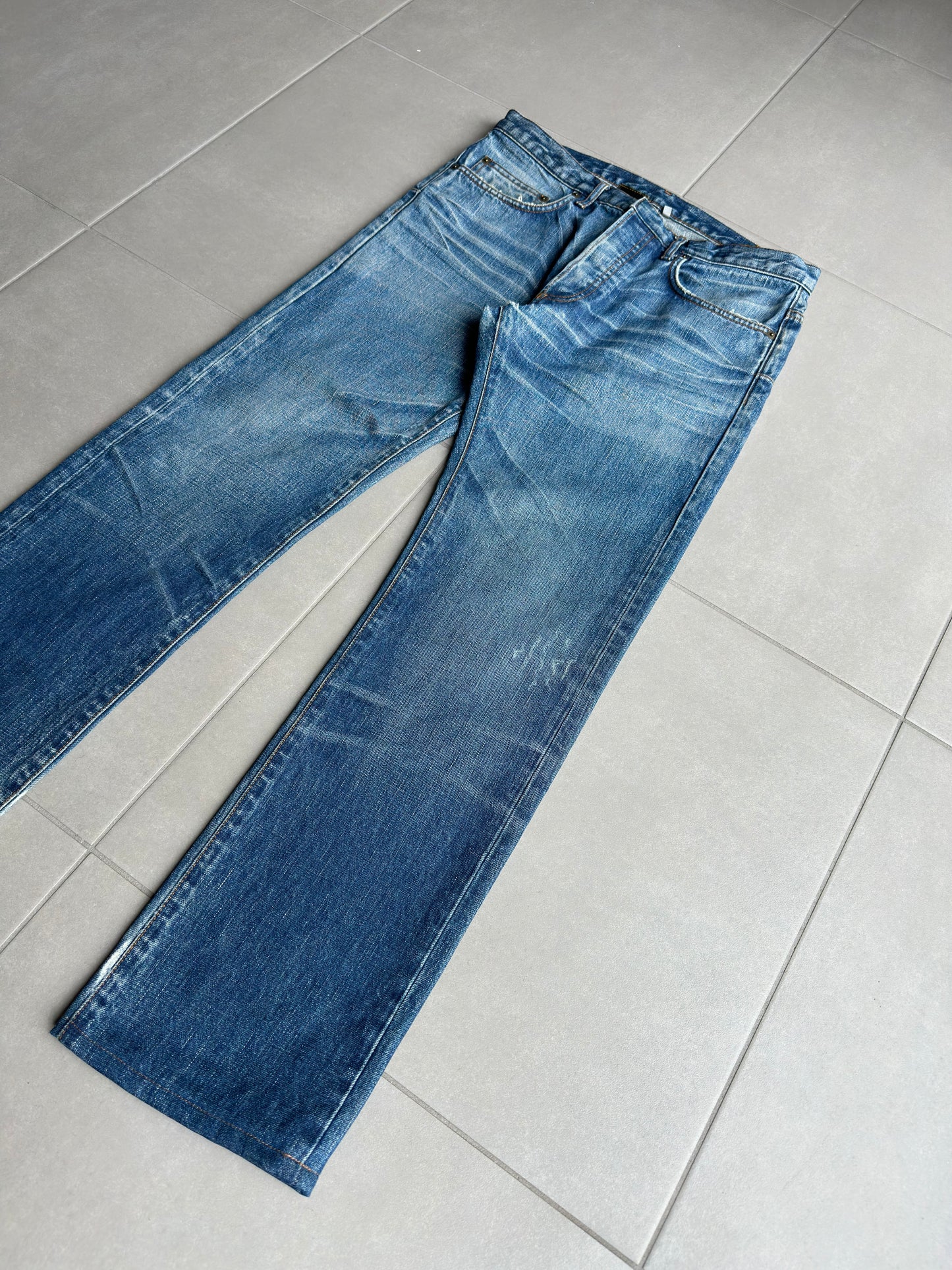 Dior Homme AW06 washed blue clawmark jeans