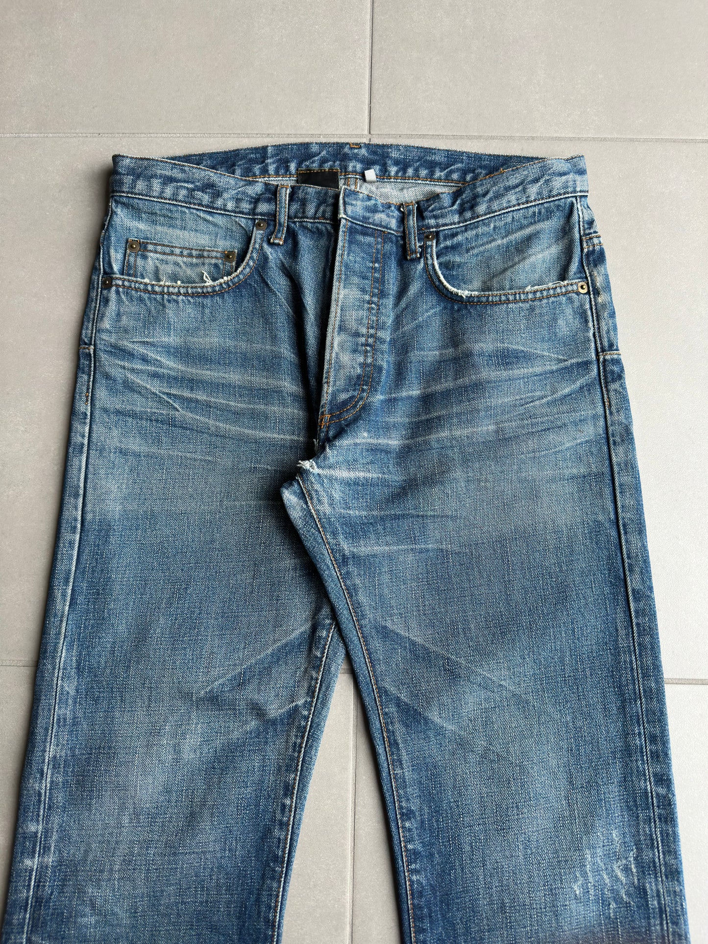 Dior Homme AW06 washed blue clawmark jeans