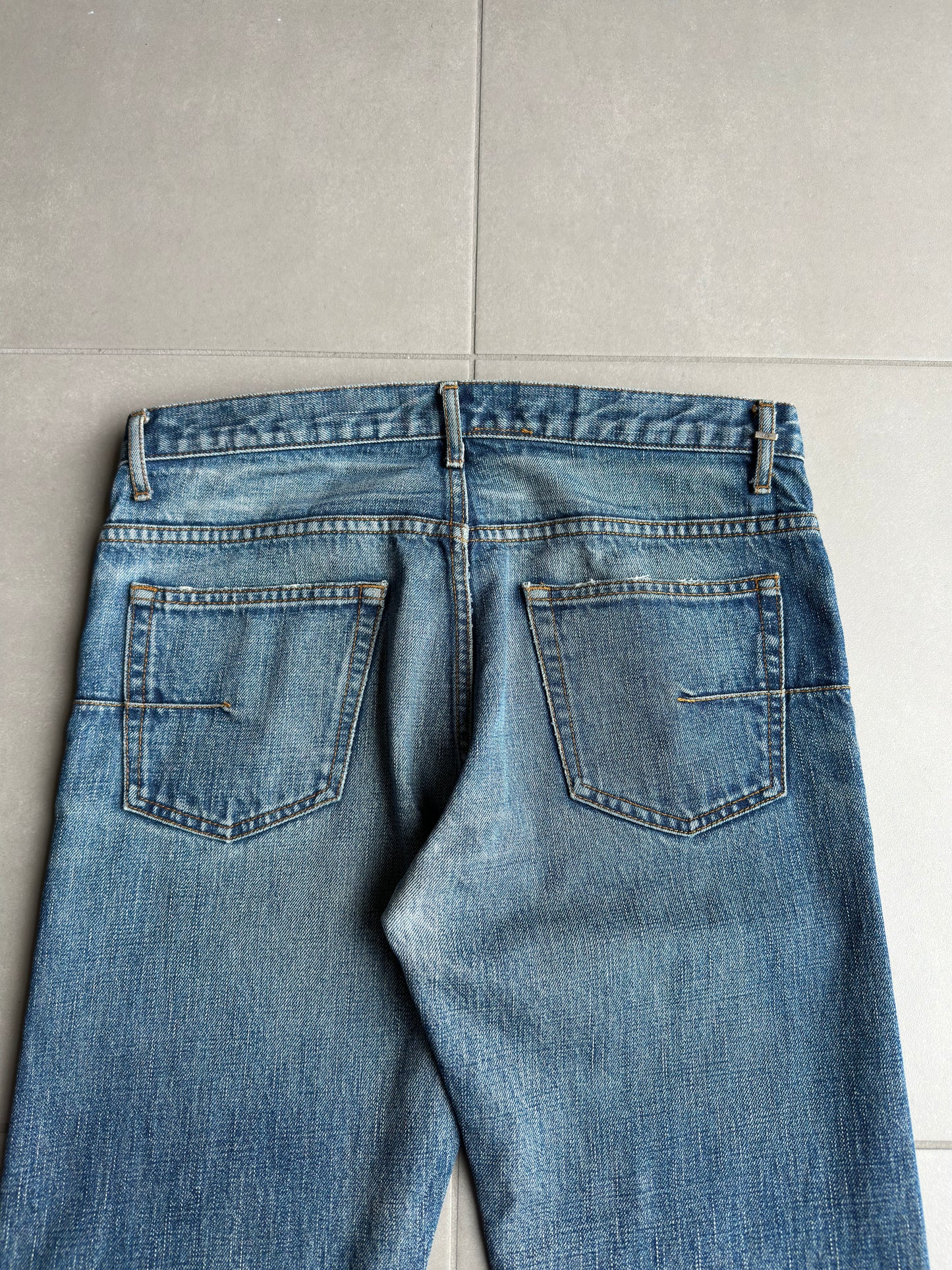 Dior Homme AW06 washed blue clawmark jeans
