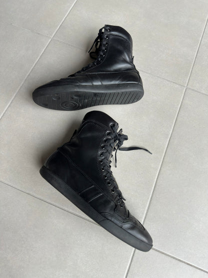 Dior Homme AW04 "Victim of the crime" Leather high-top front zip sneakers