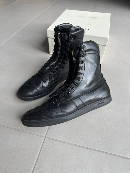 Dior Homme AW04 "Victim of the crime" Leather high-top front zip sneakers