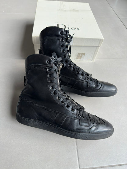 Dior Homme AW04 "Victim of the crime" Leather high-top front zip sneakers