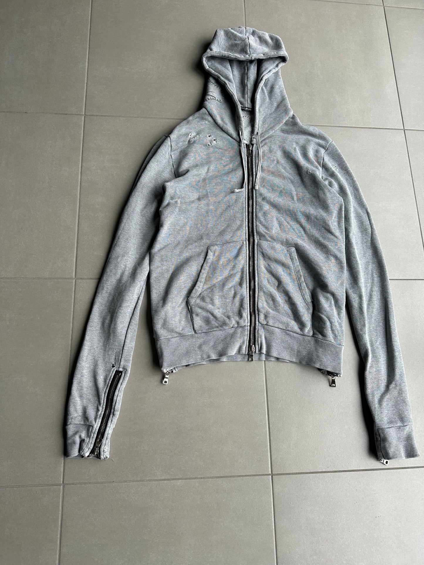 Balmain homme SS11 distressed graffiti hoodie