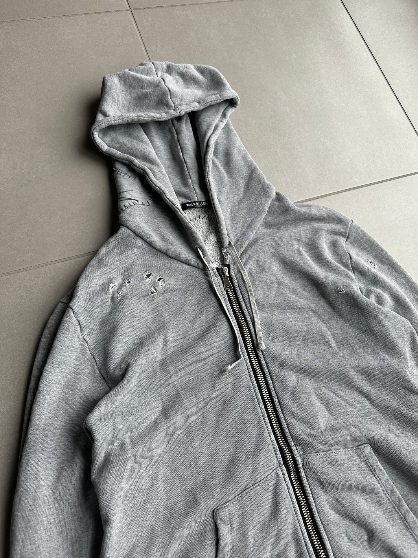 Balmain homme SS11 distressed graffiti hoodie