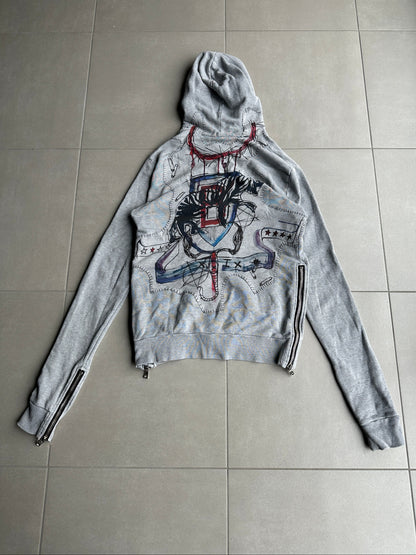 Balmain homme SS11 distressed graffiti hoodie