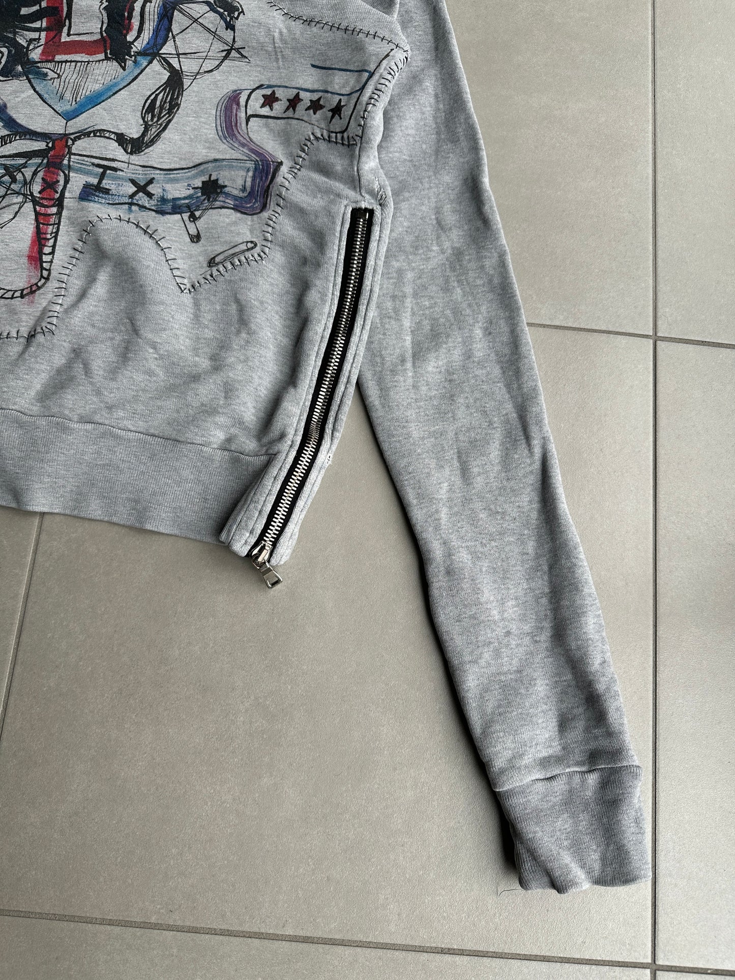 Balmain homme SS11 distressed graffiti hoodie