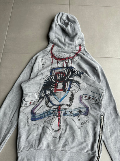 Balmain homme SS11 distressed graffiti hoodie