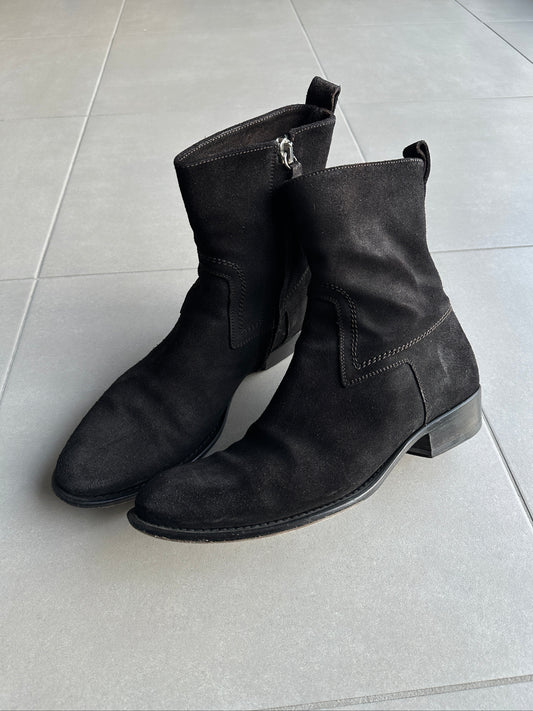 Dior Homme AW07 “Navigate” western Cuban heel suede boots